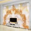 Individuelle 3D-Fototapete Europäischer Stil Goldener Jade-Marmor TV-Hintergrundwand Wandbild Malerei Wohnzimmer Schlafzimmer Papier Peint