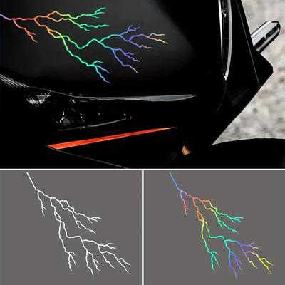Universelle Motorrad Karosserie Aufkleber Dekoration Blitz Riss Stil Zugblume Wasserdicht Motorrad Helm Front Kopf Aufkleber