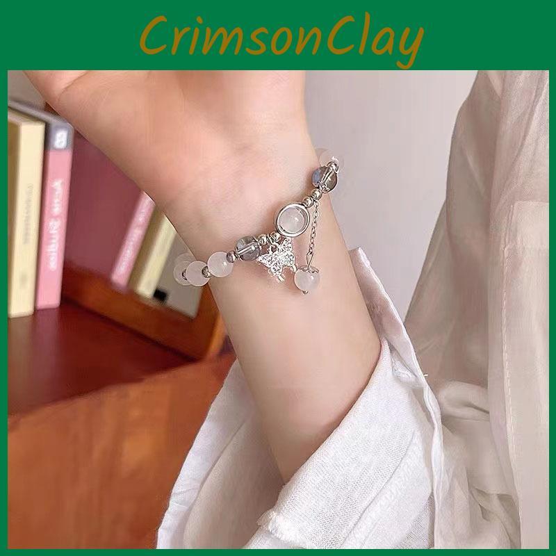 Motýlí přívěsek Módní náramek Osvěžující měsíční kámen Slitina Léto 2024 Dámský doplněk