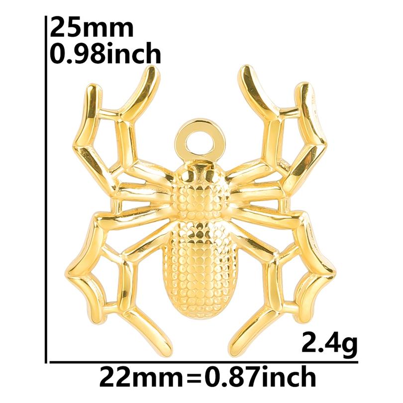 Punk Animal Charm Butterfly Spider Insect Pendant Stainless Steel Charms For Jewelry Making Supplies Real Gold Plated Breloques