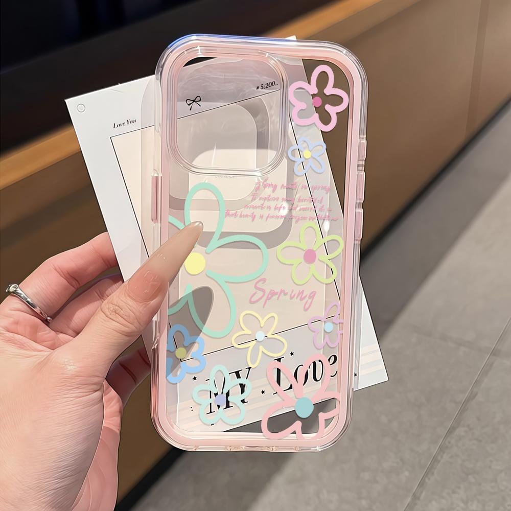 Весняний кольоровий квітковий принт Прозорий чохол для телефону для Galaxy A57 A37 A55 A54 A36 A35 5G S25 S24 S23 S22 Plus S26 Ultra FE 5G