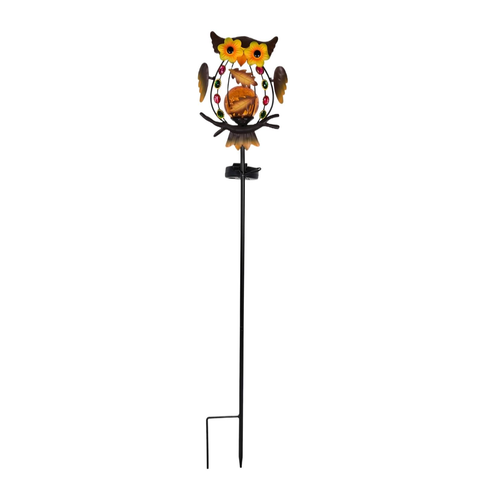 

Metal Owl Solar Garden Light with Stake Outdoor Decorative Yard Lamp for Pathway Lawn Landscape Lighting one size