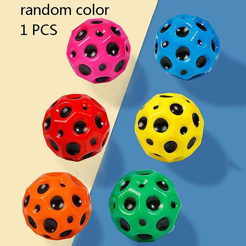 

High Resilience Hole Soft Bouncy Ball Anti-Fall Moon Shape Porous Bouncy Ball