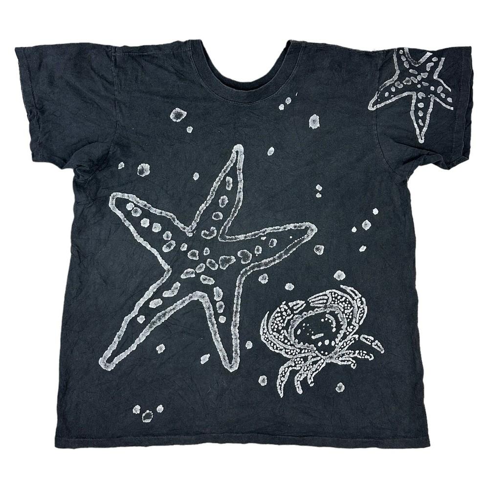 

Vintage 90s USA Single Stitch T-shirt Graphic Print Black Mens One Size 3XL