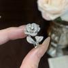Bailing Camellia Index Finger Ring Women's Diamond Light Luxury Niche Plain Ring Open Ring Fashion Personality High-end Jewelry