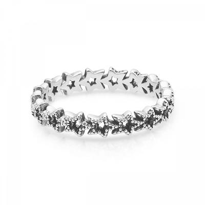Pandora 190029c00 Moment Ashmetric Star Asymmetric Openwork Silver Ring