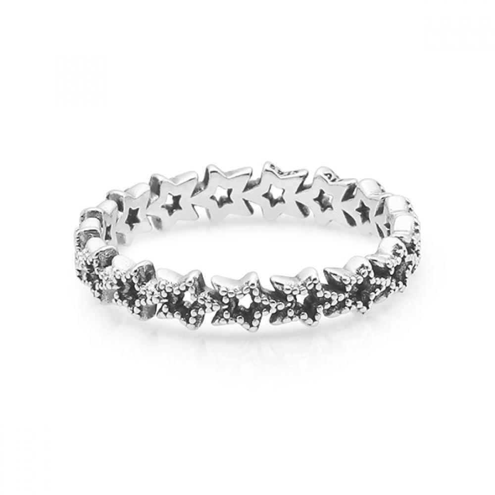 

Pandora 190029c00 Moment Ashmetric Star Asymmetric Openwork Silver Ring 190029C00-58