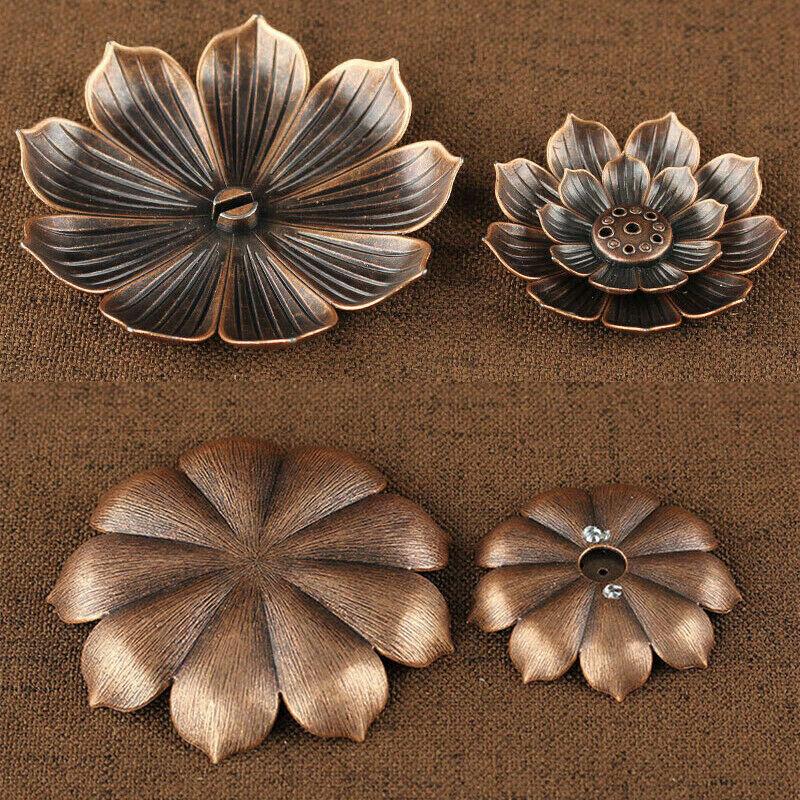 3 In1 Incense Stick Holder Alloy Lotus Line Incense Burner Yoga Sage Sandalwood Coil Base Bronze Crafs Home Decor Christmas Gift