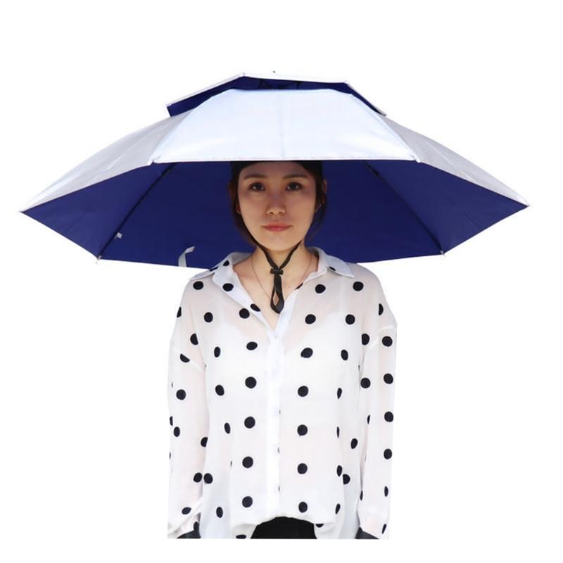 Umbrella Caps with Headband, Water Proof Foldable Umbrella Hat Head Umbrella Hat Fishing Umbrella Hat, Rain Umbrella Hat