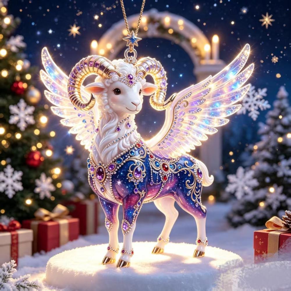 Shining Goat Hanging Ornament Artificial Rhinestone Animal Hanging Decoration Backpack Decoration