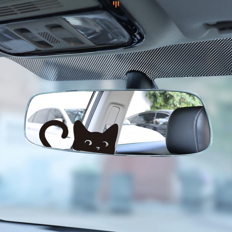 Car Rearview Mirror Funny Peeking Cartoon Sticker
