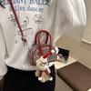 Canvas Mini Bowtie Bag With Zipper For Daily Casual Wear