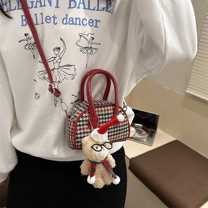 Canvas Mini Bowtie Bag With Zipper For Daily Casual Wear