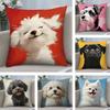 Dog Cute Cushion Cover Plush Fabric Soft DoubleSided Printed Sofa Warm Winter Home Child Gift Pillow Case