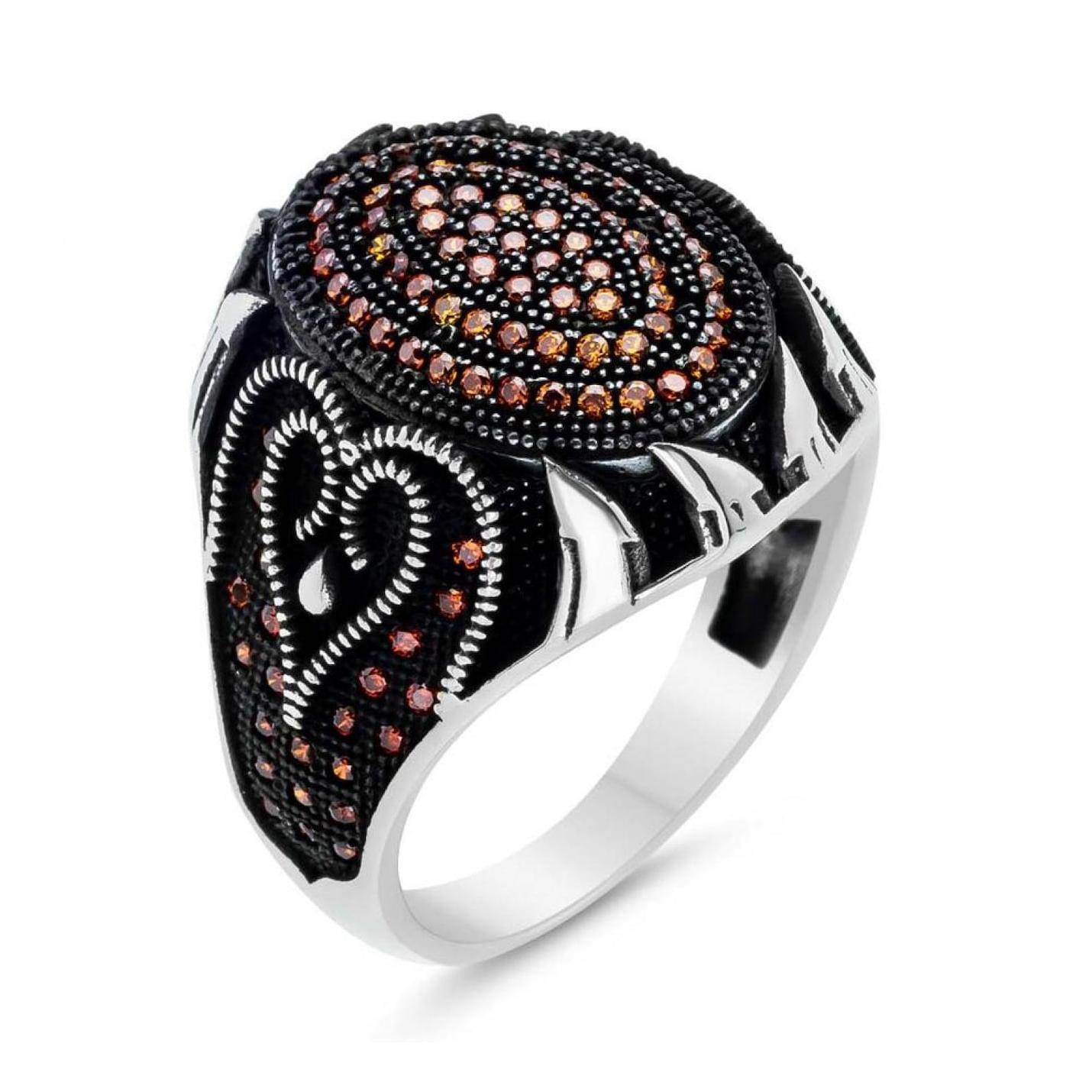 

Мужское кольцо с мини-красным камнем в форме сердца из стерлингового серебра 925 пробы