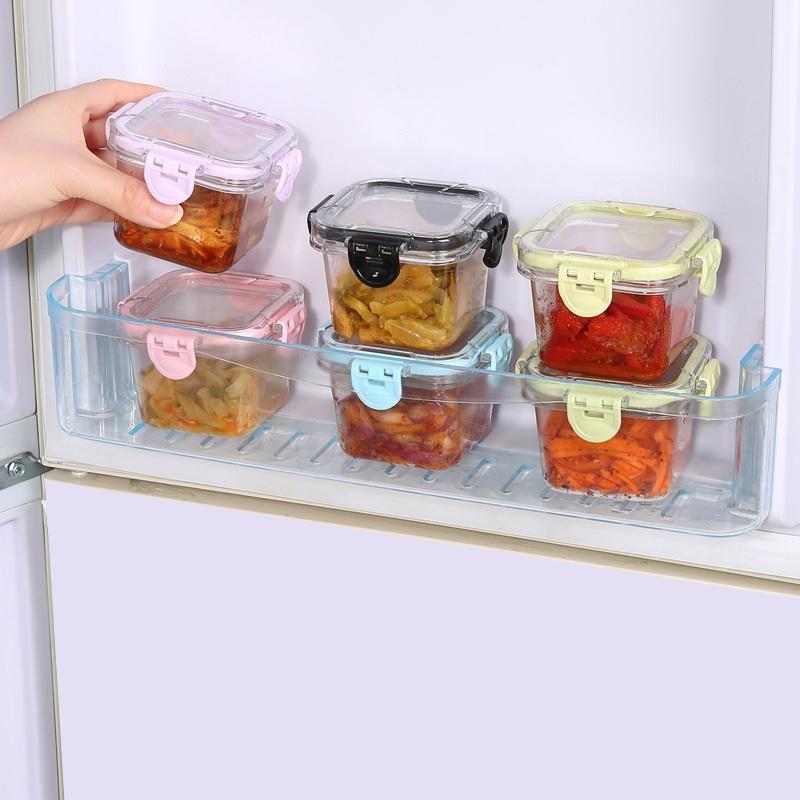 1Pieces Refrigerator Mini Storage Box Sauce Pickle Take-out Fresh-keeping Box Transparent Fruit Packaging Box Outdoor Tableware