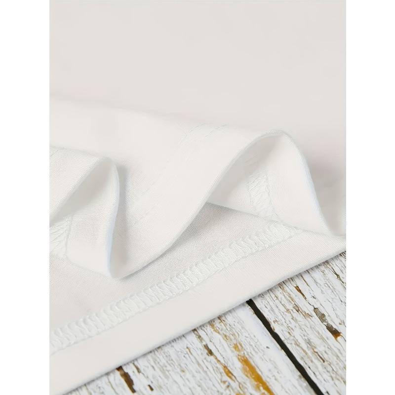 European Size Women's Blessed Script&Leopard Print T-Shirt White with Black Lettering & Golden Accent -Lightweight Loose-Fit Round Neck Short Sleeve