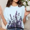 Typographic Purple Lavander Comfort Colors Floral Shirt, Modern Design Botanical Tee