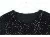 French S-Style Sequin Knit Cardigan & Midi Skirt Set – Autumn/Winter Collection