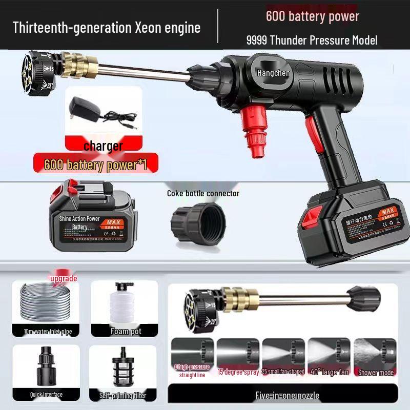 Rechargeable Cordless High-Pressure Car Washer with Powerful Lithium Battery