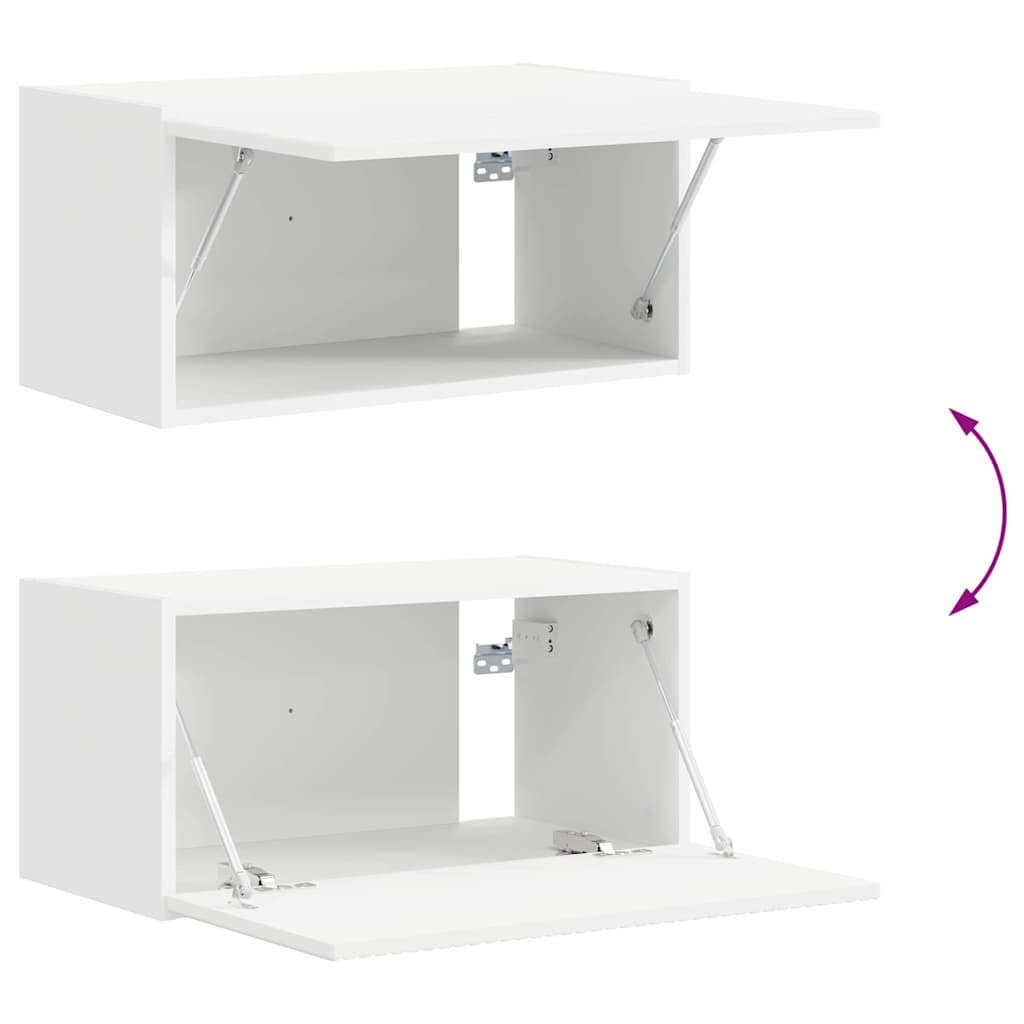 TV Wall Cabinet 60 X 31 X 29.5 Cm White Engineered Wood