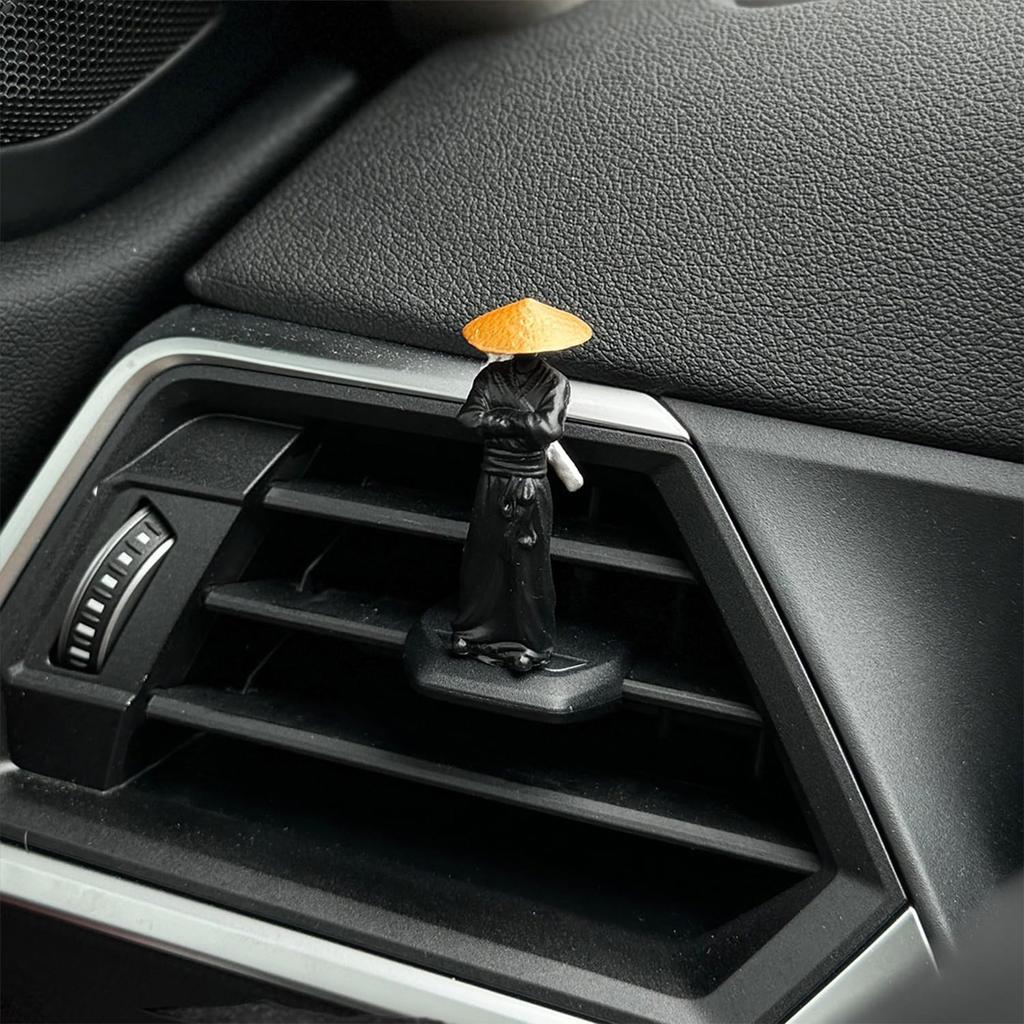 Trendy Car Decoration Ornaments Personalized Handsome Black Swordsman Ornament For Interior Countertop Desktop Plastic Sculpture