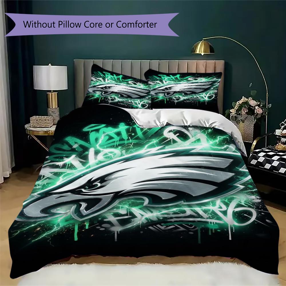 Philadelphia Eagles Pattern Bedding Uilt Set Uilt Cover Pillowcase Home Decoration Birthday Gift (1*duvet Cover + 2*pillowcase Without Core)