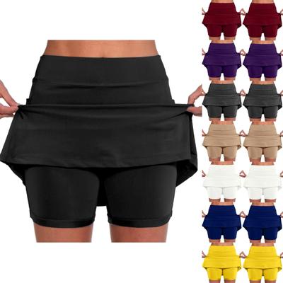 Elastische Yoga-Culottes für Frauen, einfarbige sportliche Shorts, leichte, hoch taillierte, dünne, einfarbige Jogginghosen