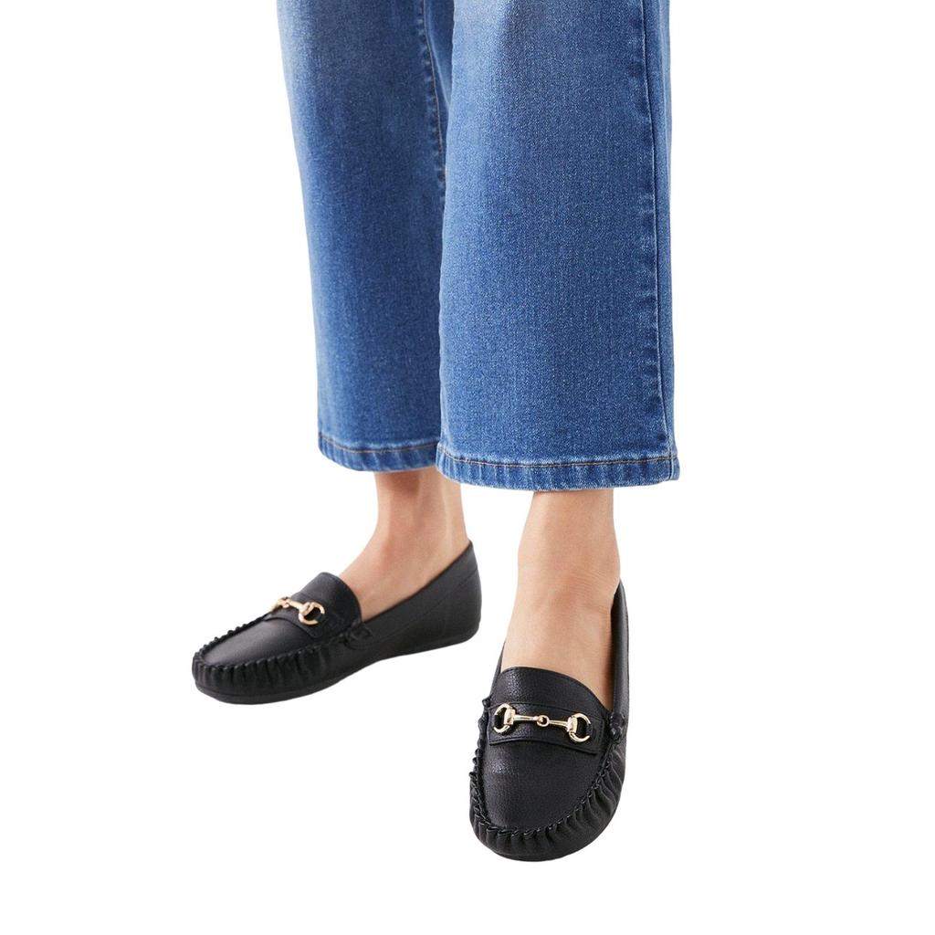 Good For The Sole Womens/Ladies Nina Snaffle Detail Wide Loafers