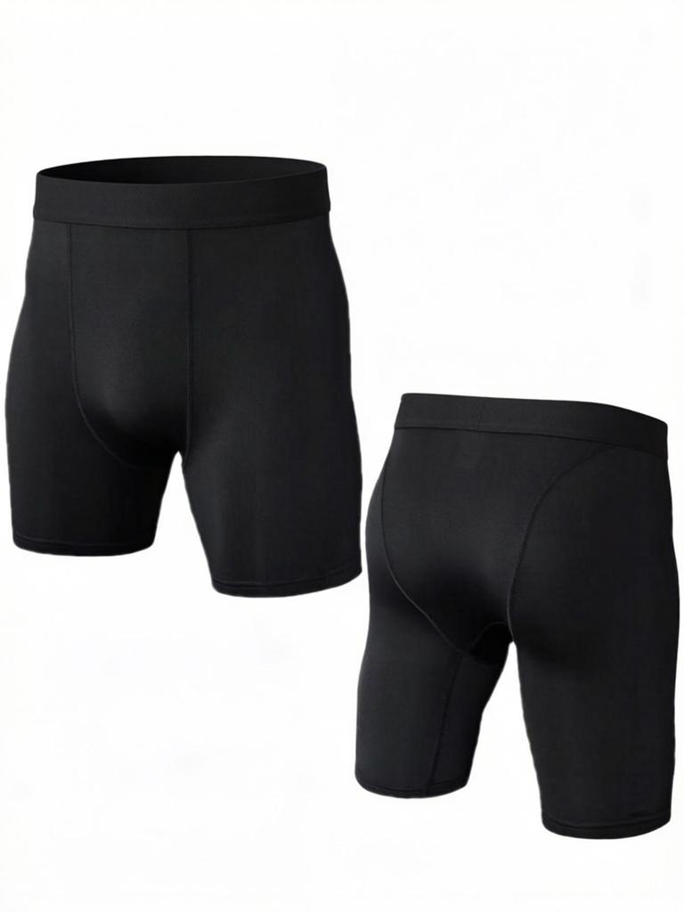 Men’s Quick-Dry Black 4-Point Sports Shorts for Basketball, Fitness, Yoga, Running, and Cycling
