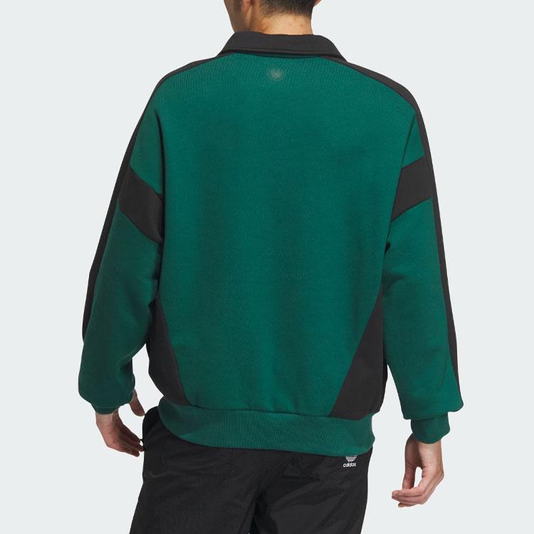 Adidas Originals Wing Chun Series Toc Crew Sweatshirt Color Block Loose Long Sleeve Unisex Sweatshirt Forest-Green IZ1537