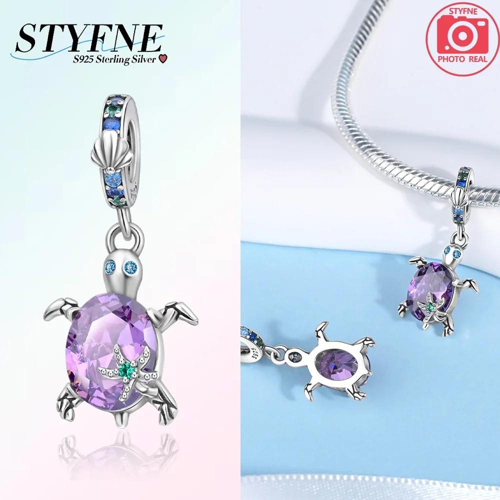 Original Copper Glass Sea Turtle Dangle Charm Fit Women'S Necklace Diy Bracelet Beads Jewelry Commemorative Gifts