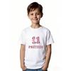 European sizes T-Shirt for Girls and Boys - Stylish Black Base with Pink and White Lettering Design