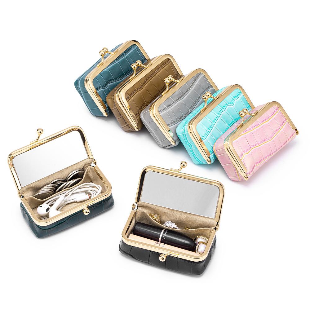 Real Leather Cosmetic Case with High-quality Appearance, Bag Storage Box, Earphone Case, Jewelry Box
