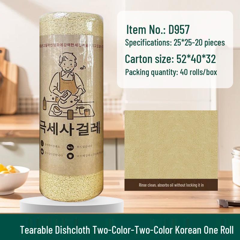 Thick Tearable Kitchen Towels - Absorbent & Easy-to-Clean Dishwashing Wipes