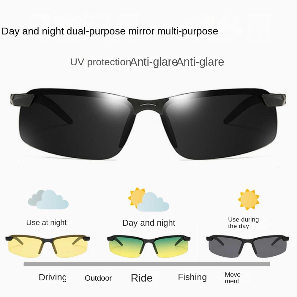 Ultraviolet-proof Sunglasses Men Polarized Driving Chameleon Glasses Male Change Color Sun Glasses Day and Night Driver Eyewear