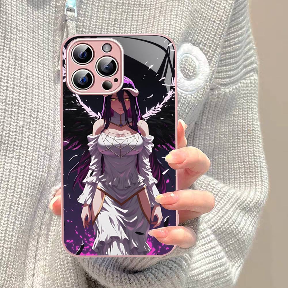 Cartoon Anime A-AlbedoS For IPhone 14 13 12 Mini 11 Pro XS Max X XR 14 Plus Tempered Glass Cover
