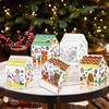 Christmas Paper House DIY Painting Corrugated Board Holiday Houses Set Xmas Party Birthday Decoration Kids Gift Home Supplies