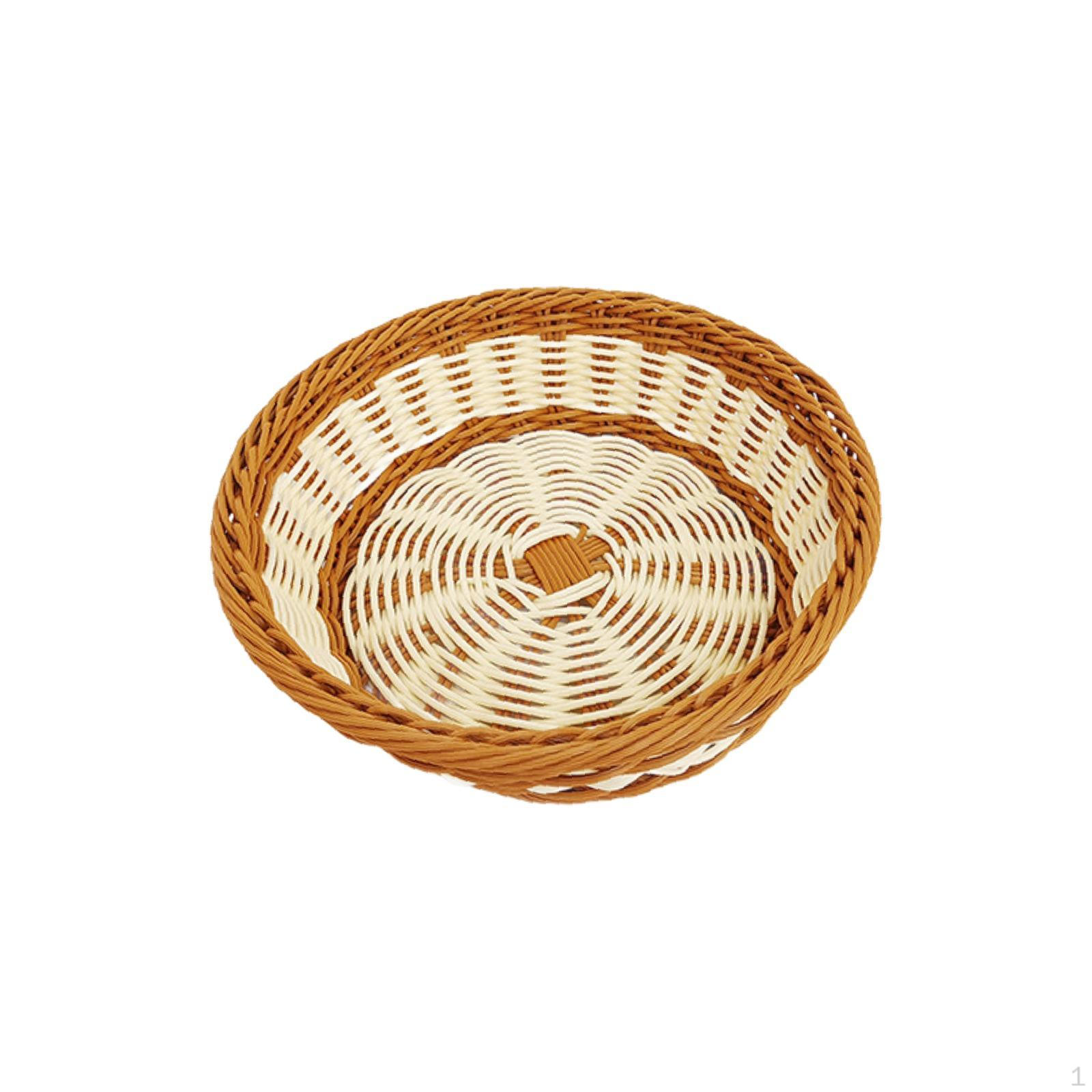 

Корзина для сервировки еды, имитация ротанга, настольный хлеб для пикника, тканое хранилище 30cm_white bottom