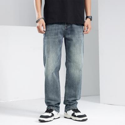 New Spring and Summer Men's Loose Straight American High Street Stretch Jeans Trousers