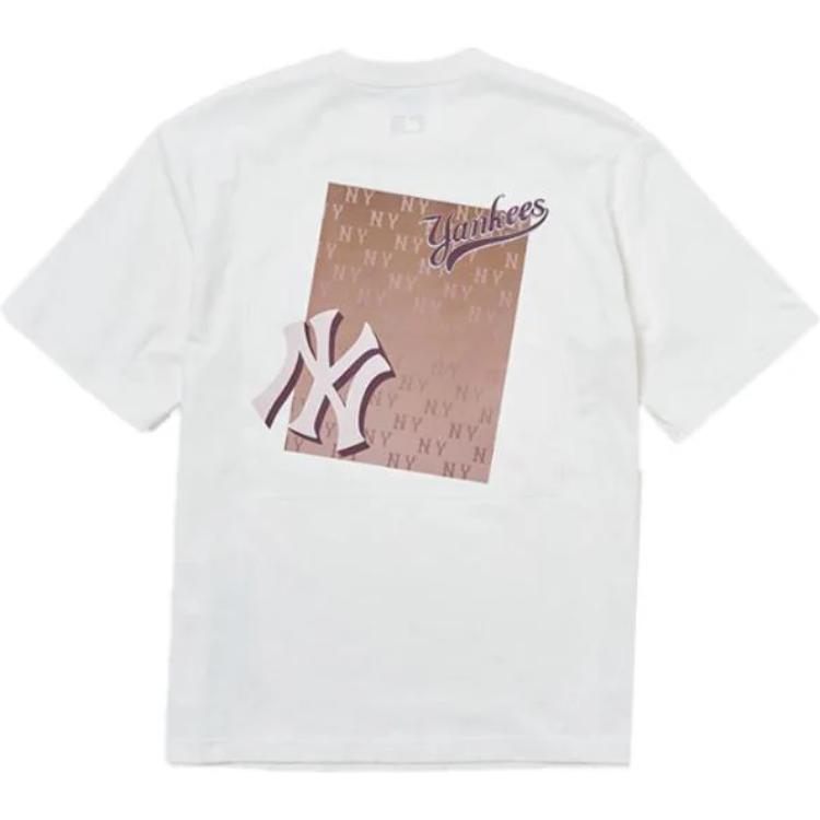 New MLB New York Yankees T Shirt Unisex Cream 3ATSM0344-50CRS