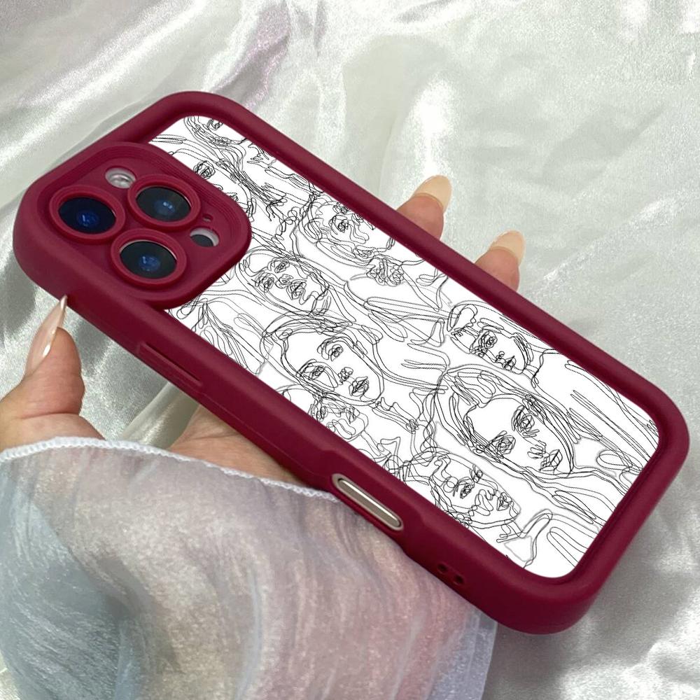 JT310 Line Abstraction Artistic Style for iPhone 17 16 15 14 Pro Max Samsung S26 S25 Ultra A17 A16 A07 A56Xiaomi 15T Redmi 15c Note 14 Soft Case