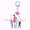 Cartoon Brown Hair Super Mama Mom Keychain for Accessories Bag Pendant Key Chain Ring Keychains Jewelry Mothers Fathers Day Gift