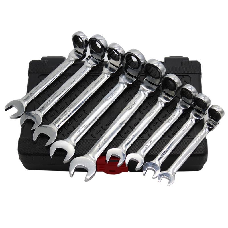 12-Piece Dual-Head Ratchet Wrench Set - 72 Teeth Auto Repair Tool