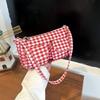 Korean Style Canvas Handbag Harajuku Underarm Bag Versatile Plaid Shoulder Bag  Women