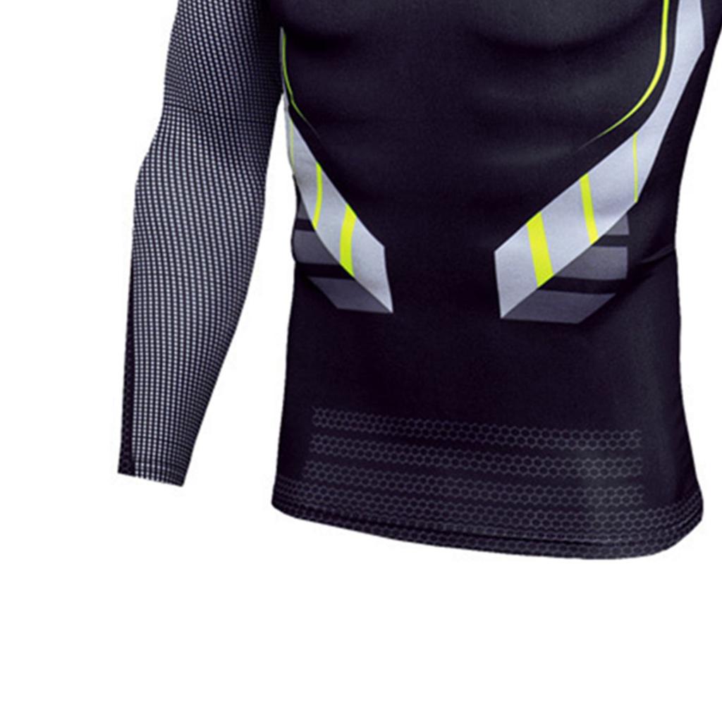Men Tight Fitness Suit Quick Drying 2 Piece Breathable Workout Suit with Gel Pad for Exercise