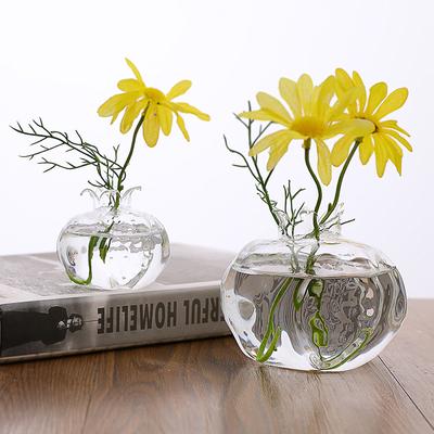 Vase en verre de grenade nordique Décoration de la maison Vase à fleurs rouge transparent Créativité Cache-pot à fruits pour fleurs