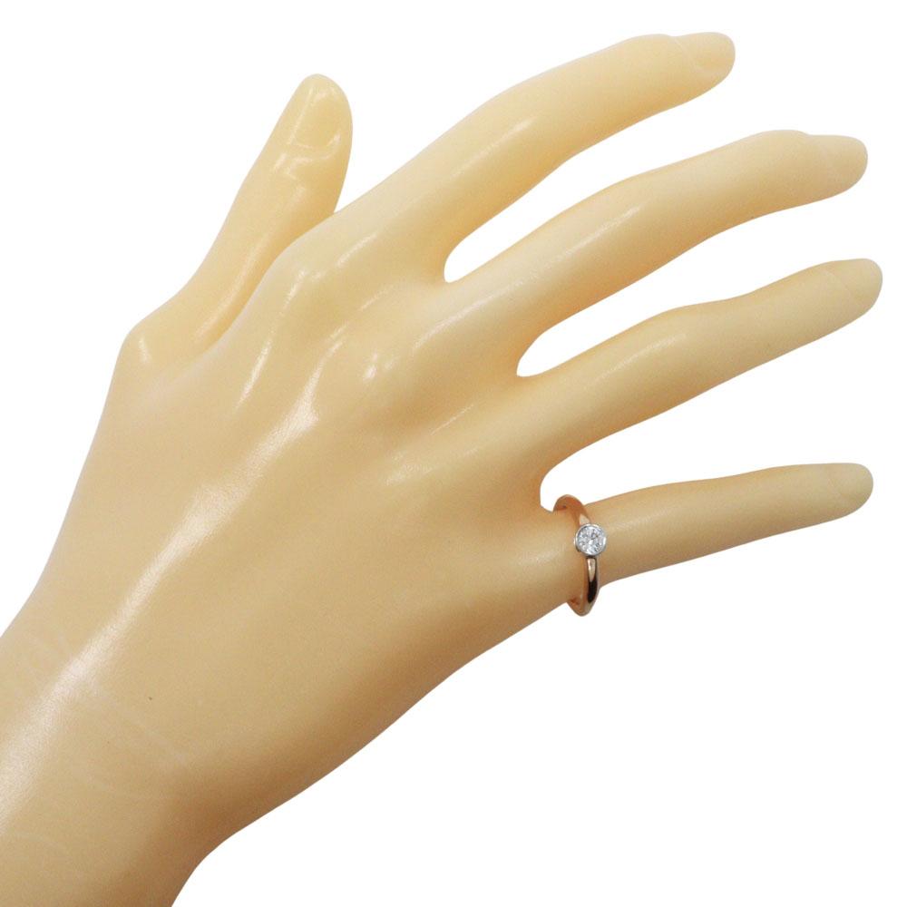 TIFFANY&Co. Bizet Ring 1P diamond K18 Pink Gold/Pt950Platinum/diamond #3.7(US Size) 4.4g Women Used