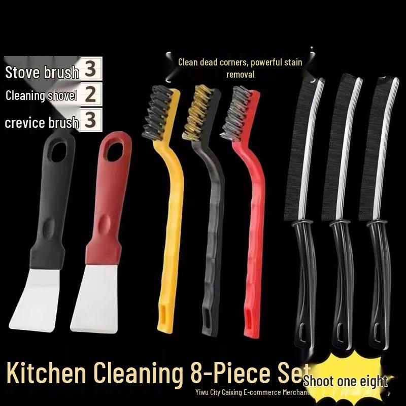 Multi-functional Kitchen Brush & Scraper for Stain Removal and Crevice Cleaning