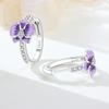 S925 Sterling Silver Purple Flower Series Earrings Hoop Earrings Women Jewelry Original Trendy Anniversary Gifts